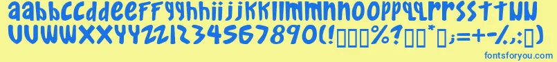 Шрифт Gkreib – синие шрифты на жёлтом фоне