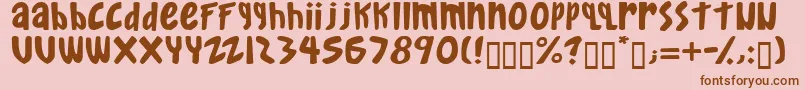 Gkreib-Schriftart – Braune Schriften auf rosa Hintergrund