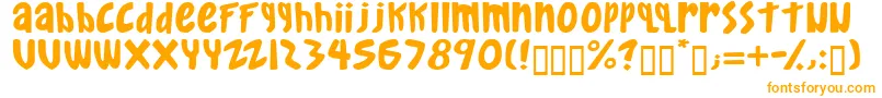 Gkreib-Schriftart – Orangefarbene Schriften auf weißem Hintergrund
