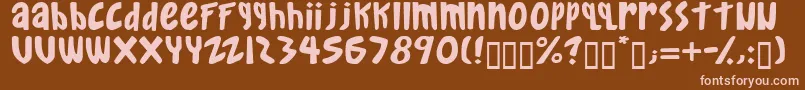 Gkreib-fontti – vaaleanpunaiset fontit ruskealla taustalla