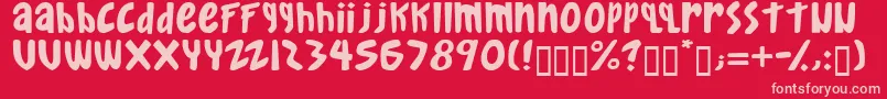 Gkreib-Schriftart – Rosa Schriften auf rotem Hintergrund