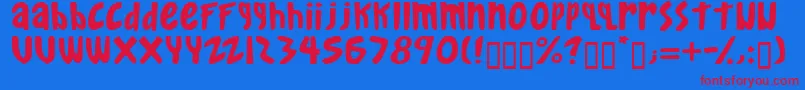 Gkreib-fontti – punaiset fontit sinisellä taustalla