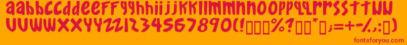 Gkreib Font – Red Fonts on Orange Background