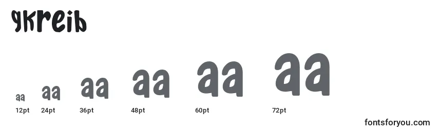 Размеры шрифта Gkreib