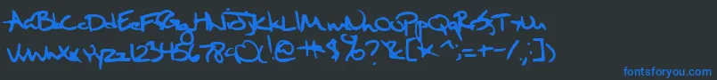 SixthKristenSquirt Font – Blue Fonts on Black Background