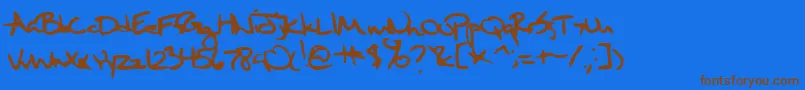 SixthKristenSquirt Font – Brown Fonts on Blue Background