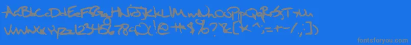 SixthKristenSquirt-Schriftart – Graue Schriften auf blauem Hintergrund