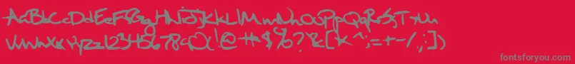 フォントSixthKristenSquirt – 赤い背景に灰色の文字