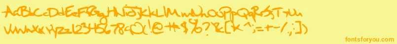 SixthKristenSquirt Font – Orange Fonts on Yellow Background