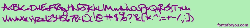 SixthKristenSquirt Font – Purple Fonts on Green Background