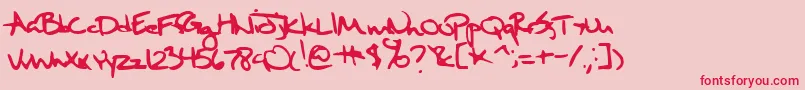 SixthKristenSquirt-Schriftart – Rote Schriften auf rosa Hintergrund