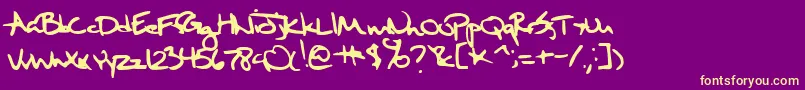 SixthKristenSquirt Font – Yellow Fonts on Purple Background