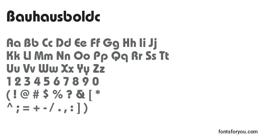 Czcionka Bauhausboldc – alfabet, cyfry, specjalne znaki