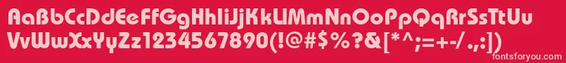 Czcionka Bauhausboldc – różowe czcionki na czerwonym tle