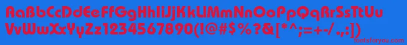 Bauhausboldc Font – Red Fonts on Blue Background