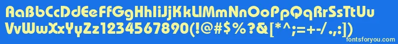 Bauhausboldc Font – Yellow Fonts on Blue Background