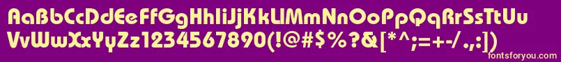 Bauhausboldc Font – Yellow Fonts on Purple Background