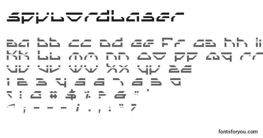 Schriftart SpylordLaser – Alphabet, Zahlen, spezielle Symbole