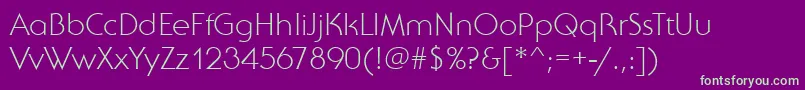 SebastianLightRegular Font – Green Fonts on Purple Background