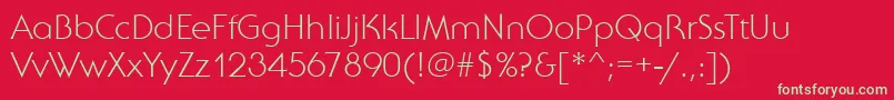フォントSebastianLightRegular – 赤い背景に緑の文字