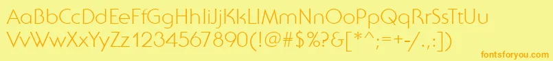 SebastianLightRegular Font – Orange Fonts on Yellow Background
