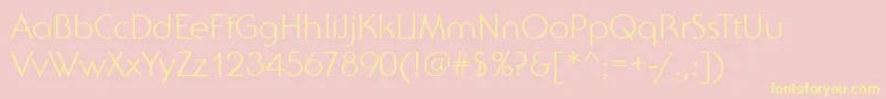 SebastianLightRegular Font – Yellow Fonts on Pink Background