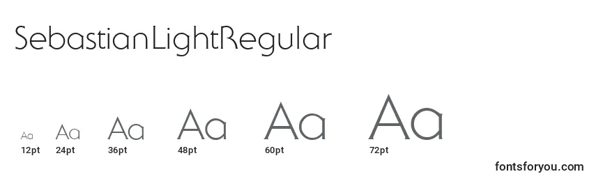 Размеры шрифта SebastianLightRegular