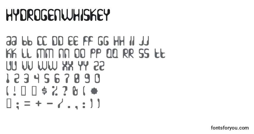 Schriftart Hydrogenwhiskey – Alphabet, Zahlen, spezielle Symbole