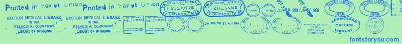 OldSealsTfb Font – Blue Fonts on Green Background