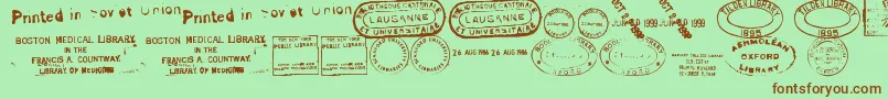OldSealsTfb Font – Brown Fonts on Green Background