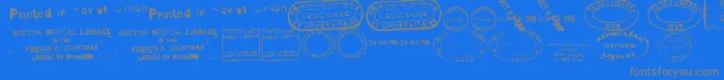 OldSealsTfb Font – Gray Fonts on Blue Background
