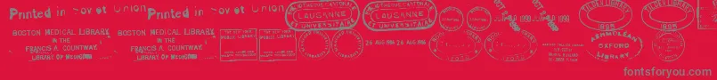 Шрифт OldSealsTfb – серые шрифты на красном фоне