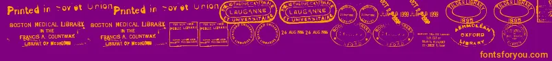 OldSealsTfb Font – Orange Fonts on Purple Background