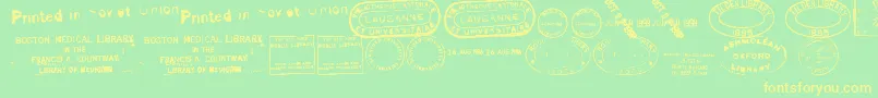 OldSealsTfb Font – Yellow Fonts on Green Background