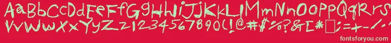 Okcok Font – Green Fonts on Red Background