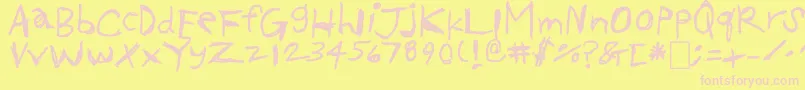 Okcok Font – Pink Fonts on Yellow Background