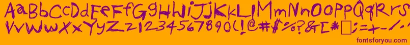 Okcok Font – Purple Fonts on Orange Background