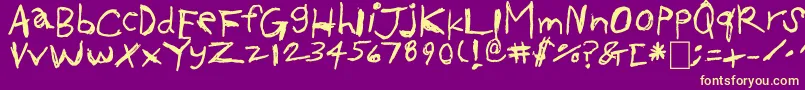 Okcok Font – Yellow Fonts on Purple Background