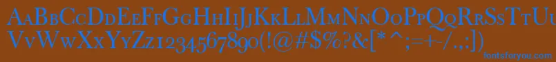 BaskervilleClassicoSc Font – Blue Fonts on Brown Background