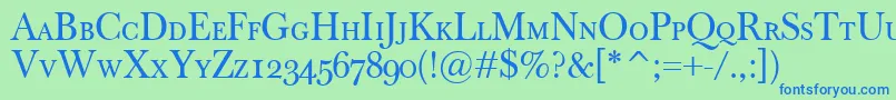 BaskervilleClassicoSc Font – Blue Fonts on Green Background
