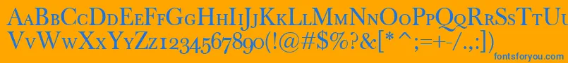 BaskervilleClassicoSc Font – Blue Fonts on Orange Background
