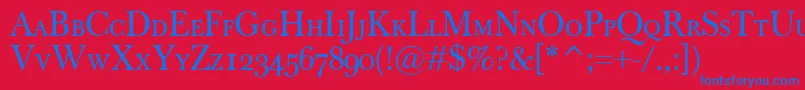 BaskervilleClassicoSc Font – Blue Fonts on Red Background