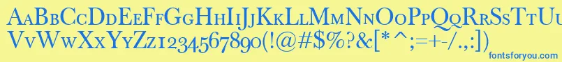 BaskervilleClassicoSc Font – Blue Fonts on Yellow Background
