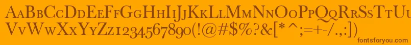 BaskervilleClassicoSc Font – Brown Fonts on Orange Background