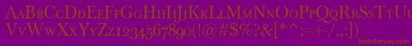 BaskervilleClassicoSc Font – Brown Fonts on Purple Background