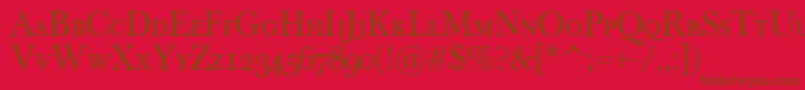 BaskervilleClassicoSc Font – Brown Fonts on Red Background