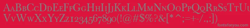 BaskervilleClassicoSc Font – Gray Fonts on Red Background