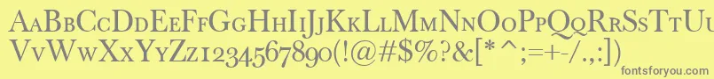 BaskervilleClassicoSc-Schriftart – Graue Schriften auf gelbem Hintergrund