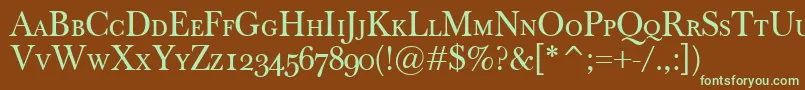 BaskervilleClassicoSc Font – Green Fonts on Brown Background