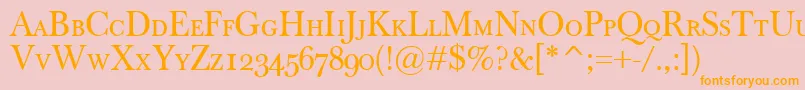 BaskervilleClassicoSc Font – Orange Fonts on Pink Background
